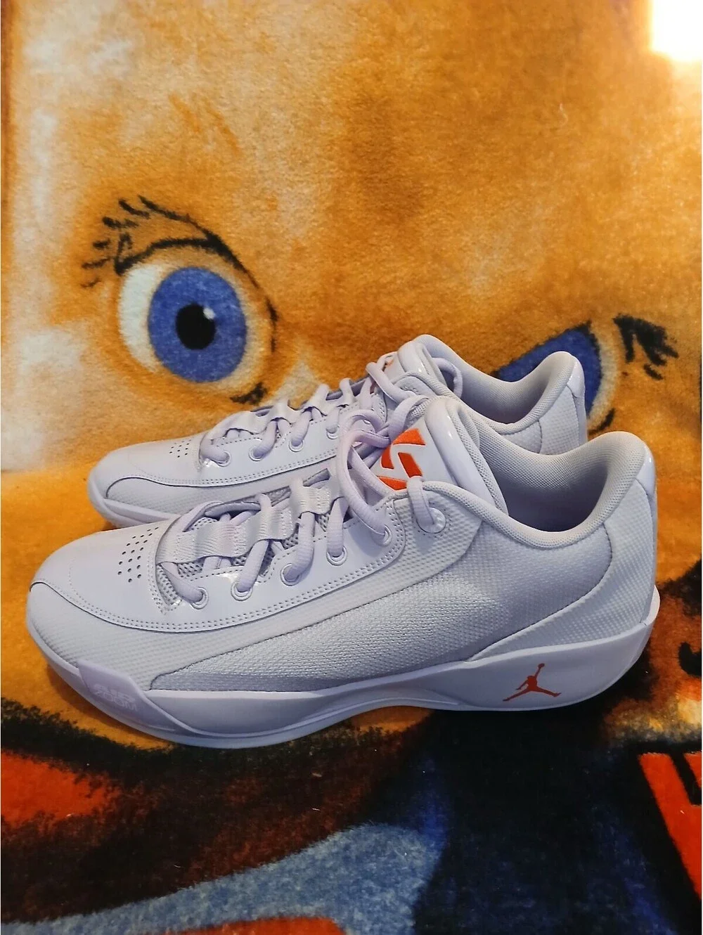 Jordan Air Zoom Basketball Shoes Size 12 White with Orange Accents
